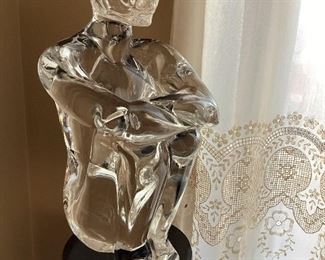 Loredano Rosin Murano glass sculpture of a sitting man $695