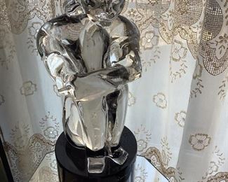 Loredano Rosin Murano glass sculpture of a sitting woman $695