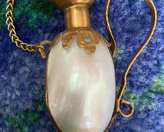 VICTORIAN SCENT BOTTLE ABALONE SHELL 