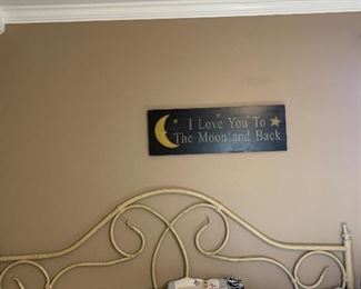 This king size bed features a nice metal headboard and a great Beauty Rest Mattress.