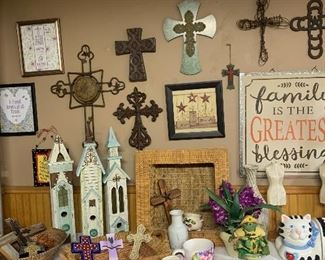 The garage is also home to a wonderful collection of crosses as well as various home decor.