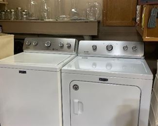 The Maytag washer and dryer are for sale. 