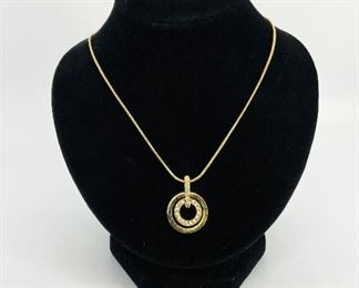  Swarovski Gold Necklace with Crystal Pendant