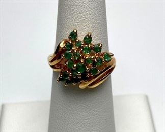Gold Plated 14K Emerald Ring