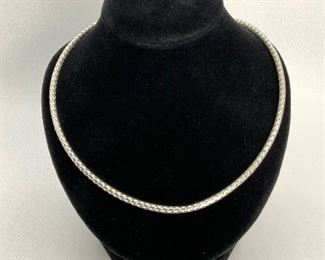 Silver Braided Rope Choker