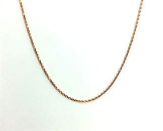  Rose Gold 10K Rope Chain Necklace
