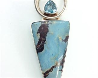 Charles Albert Silver Turquoise Pendant