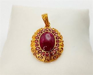 Gold and Ruby Pendant