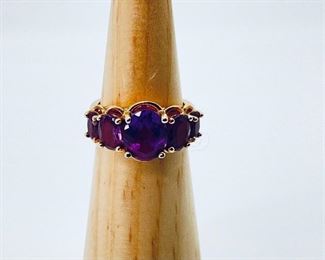 Gold 10K Purple Topaz Ring