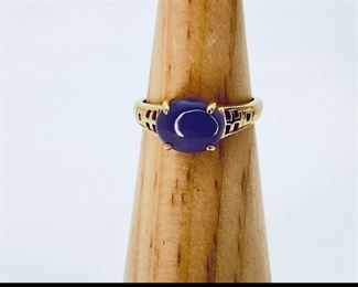 Gold 14K Lavender Jadeite Ring