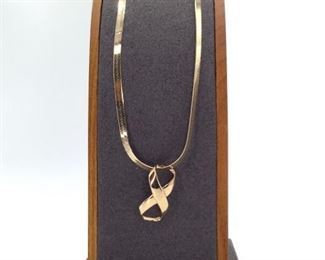 Gold 14K Serpentine Chain with Infinity Pendant