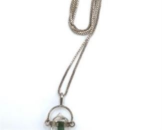 Silver Quartz and Jadeite Necklace