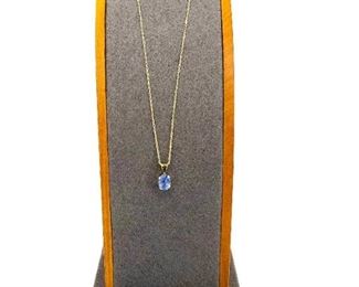 Gold 14K Necklace with Tanzanite Pendant