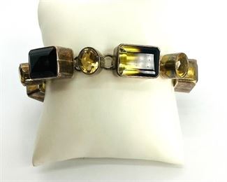 Charles Albert Silver Bracelet with Quartz Gemstones