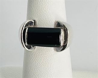 Silver and Onyx Ring