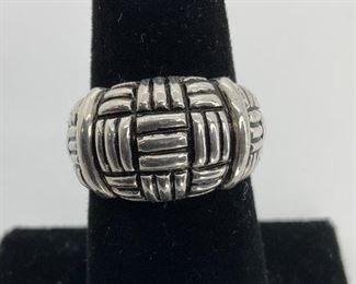Silver Basket Weave Ring
