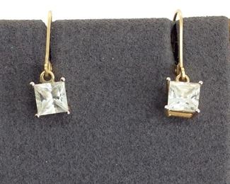Gold 14K White Stone Earrings
