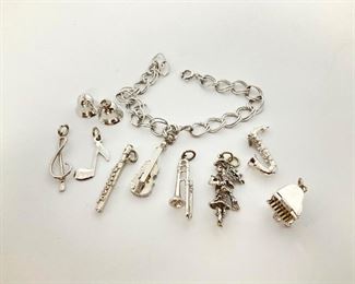 Silver Bracelet and Charms