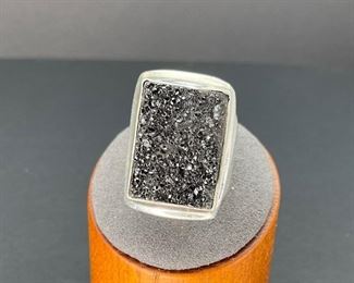 Silver Obsidian Ring
