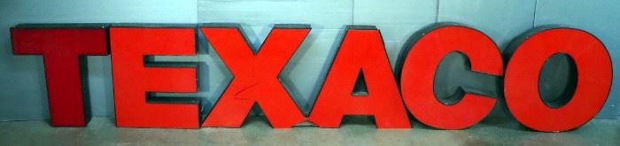TEXACO Lighted Letter Sign With Metal Frame & Plastic Fronts
