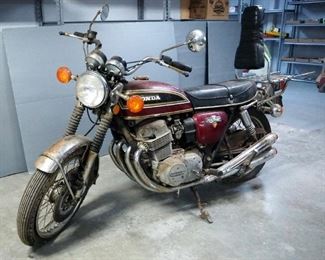 1976 Honda CB750 K4 Motorcycle, VIN# CB7502554971, Mileage Showing On Odometer, 10800, Project Bike