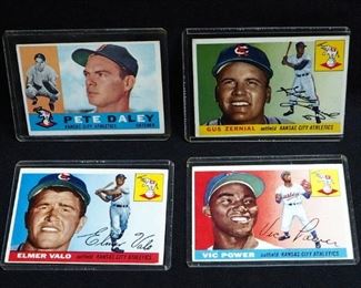 Vintage Kansas City Athletics Baseball Trading Cards Including Vic Power, Elmer Valo, Gus Zernial, Ken Harrelson, Harry Chiti And More, Total Qty 7