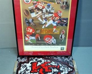 NFL Officially Licensed Framed Matted Under Glass Kansas City Chiefs Tradition Lithograph, 20" x 16" And Poster 11" x 17"