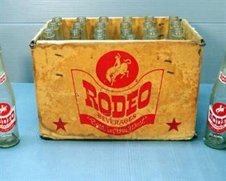 Rodeo Beverages Glass Bottles, Qty 24, Including Wire Soda Bottle Crate