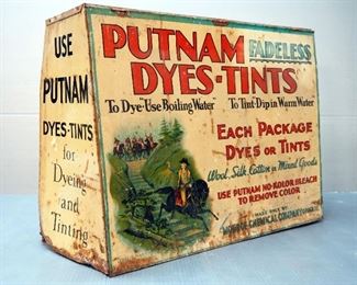 Putnam Dyes - Tints, Metal Retail Cabinet, 15" x 19" x 8", Contents Included