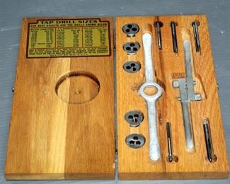 Henry L Hanson Company Tap & Die Set # S-21 In Wood Storage Box