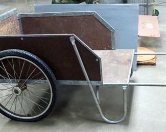 Aluminum Framed 2 Wheeled Garden Cart With Dump Door, 31" x 68" x 40"