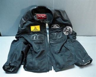 ARC Performance Series Leather Motorcycle Jacket With Reinforced Shoulders Back And Elbows, Size 2XL