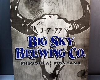 Canvas "Big Sky Brewing Company" Wall Hanger, 28" x 22", Framed Under Glass "Christ Before Pilot" Print, 20" x 25" And More