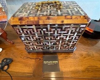 Inlaid Wood Box by Maitland Smith. 9"h x 12" w x 8"d