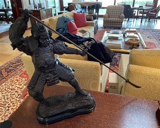 Japanese Samurai Warrior Sculpture.