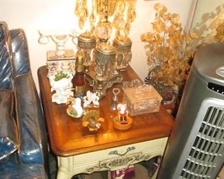 Hollywood Regency Gold Tone & Crystal Prism Lamps Vintage