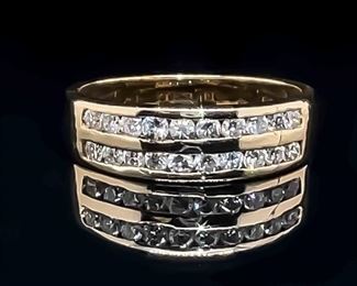 0.60ctw Diamond Double Row Channel Set Ring in 14k Yellow Gold; $3,250 Retail
