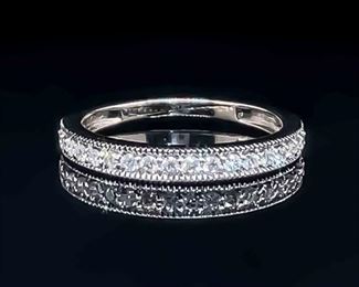 0.25ctw Diamond Milgain Half Eternity Ring in 14k White Gold Excellent Condition! $1899 Retail