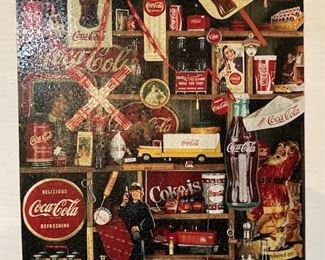 Vintage Large Coca Cola Puzzle Wall Art.
