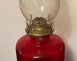 Vintage Glass Kerosene Lamp.