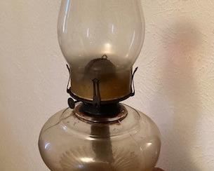 Vintage Glass Kerosene Lamp.