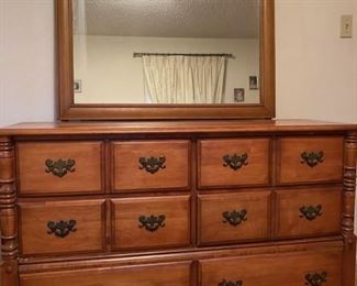 Vintage Mid Century Dresser and Mirror.