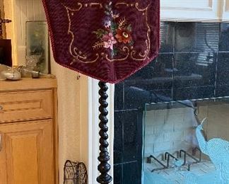 antique needle point screen