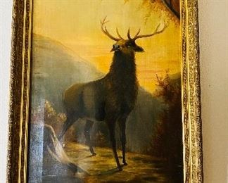 large old original oil on canvas