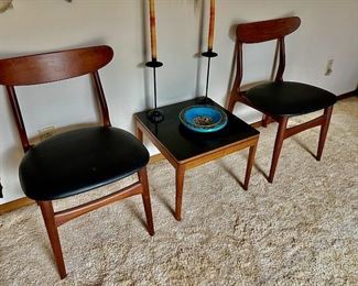 Mid Century Danish Chairs & Table