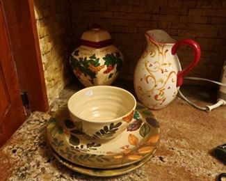 Lots of ceramic pottery.