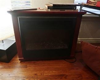 Portable fireplace works great! We forgot to turn it on for the picture.
