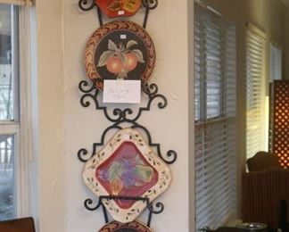 Decorative plates and plate rack.