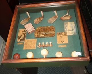 Decorative antique style shadow box for golfers.