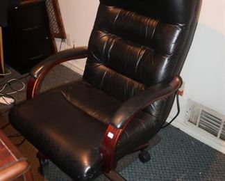 Leather desk chair.